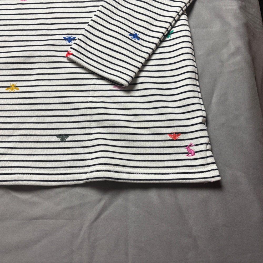 Pip Print Womens Casual Half Zip Sweatshirt - Rainbow Bees Stripe Size 8 - Picture 3 of 10